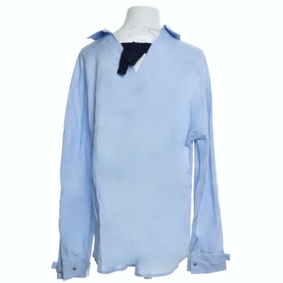 Zara girls blue blouse with back bow - Picture 4 of 16